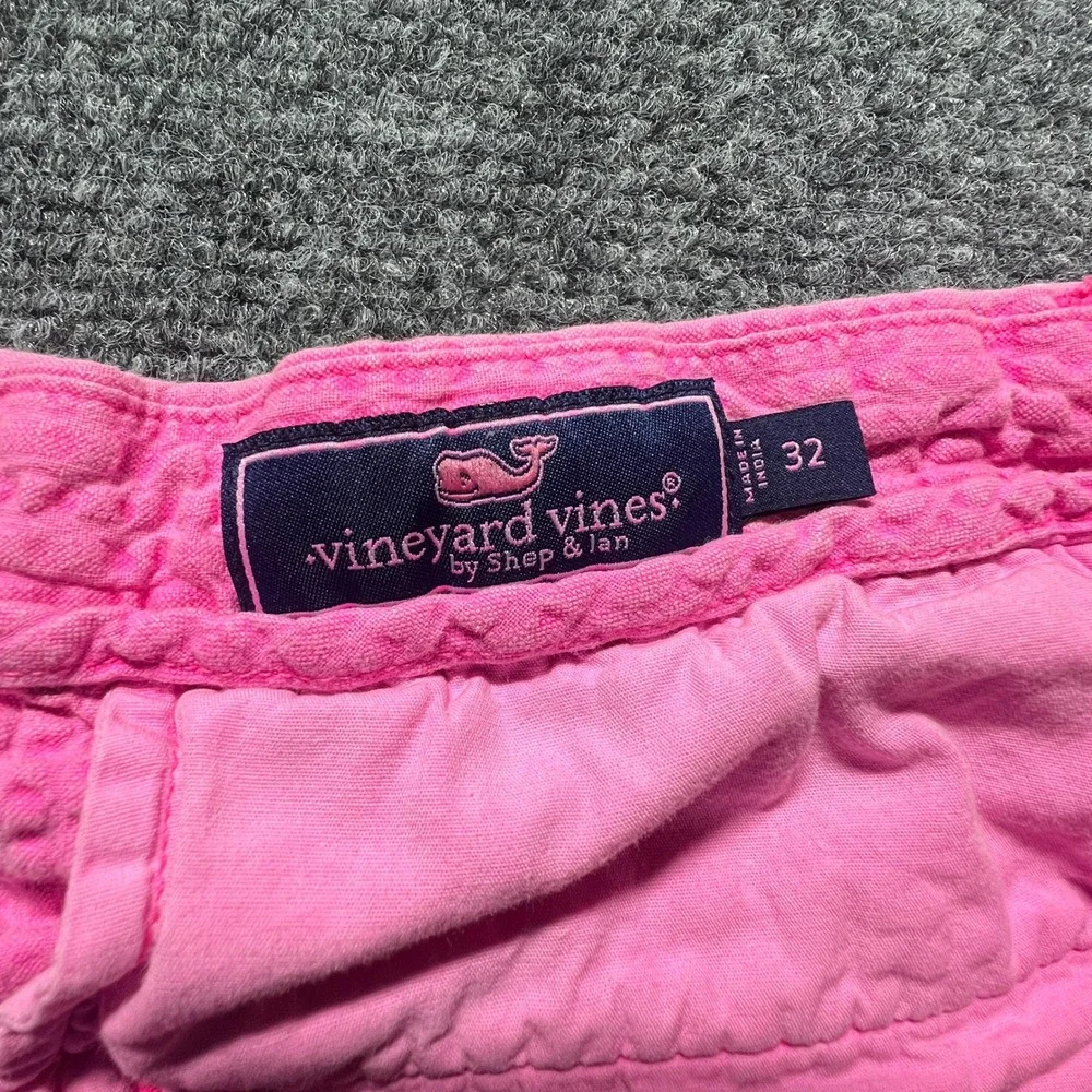 Vineyard Vines Mens Pink Seersucker Shorts Size 32 Preppy Cotton Golf 8.5 Inseam